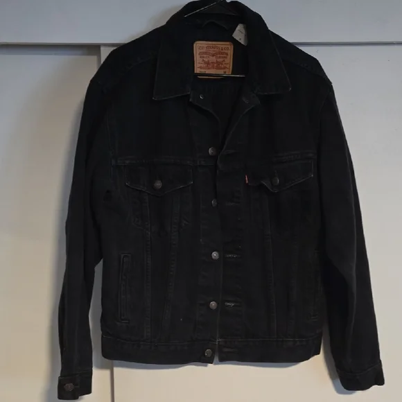 Vintage Levi Strauss & Co 70507 Black Denim Jacket Made In Colombia - Picture 1 of 8